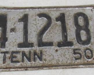 1950 TN State Shape License Plate