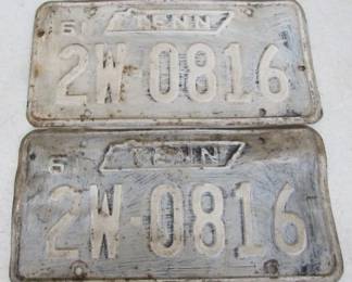 1961 TN License Plate Set
