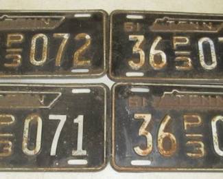 1961 TN License Plates