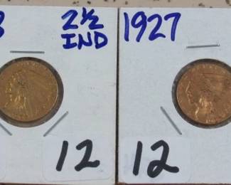 1908 & 1927 $2.50 Gold Coins