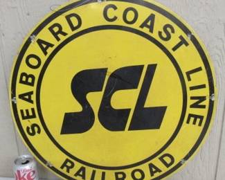 22" Metal Seaboard Coast Line Railroad Sign