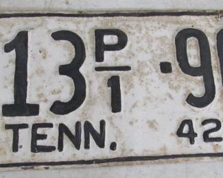 1942 Gibson County TN State Shape License Plate