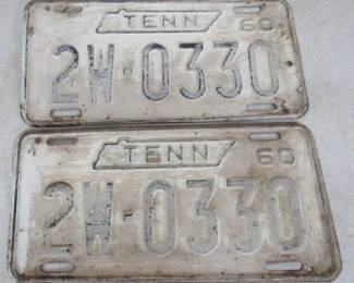 1960 TN License Plate Set