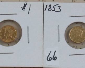 1851 & 1853 $1.00 Gold Coins