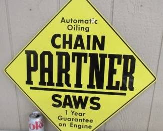 NOS Metal Partner Chainsaws Sign