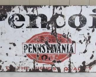 1920's Porcelain Pencoil Oil Sign - 28" x 60"