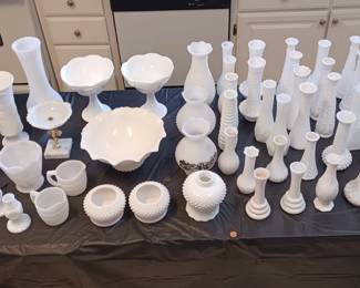 This home had one of the biggest collections of milk glass I have seen in awhile.