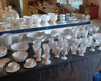 More of the milk glass collection.