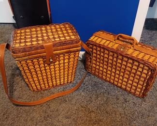 Vintage storage woven baskets
