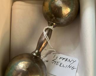 Tiffany barbell rattle with mmonogram