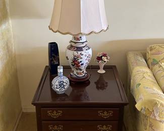 Ethan Allen Queen Ann two drawer side table. Two available.