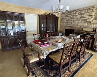 The dining room before and after Heritage Staging.
