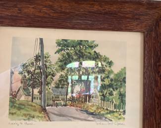 William mck Spierer water color gong to church