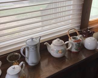Collection of tea pots