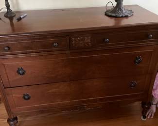 Beautiful antique antique 3 piece set two dressers bed headboard