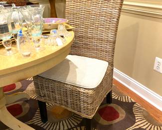 Pair/vintage Pier One woven chairs