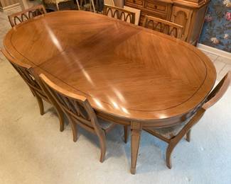 Wooden Dining Room Table W/ 6 Chairs