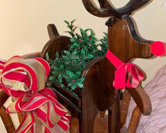 Wooden Reindeer Christmas Decor