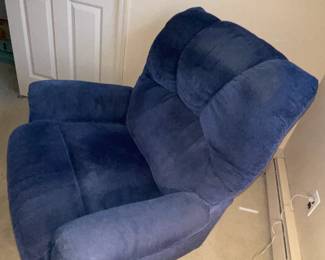 Blue Upholstered Recliner Chair