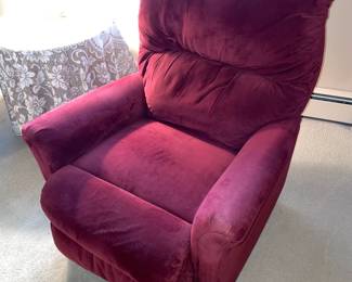 Red Upholstered Recliner Chair