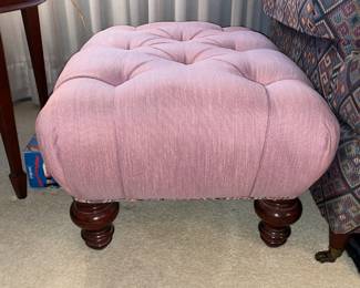 Pink Upholstered Ottoman