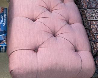 Pink Upholstered Ottoman