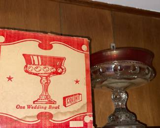 Vintage Colony Glass Wedding Bowl W/ Box