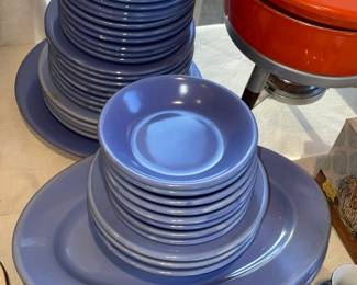 Antique Blue Restaurant Ware Plates