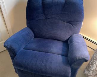 Blue Upholstered Recliner Chair