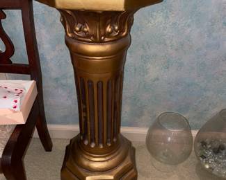 Gold Painted Column Pedestal