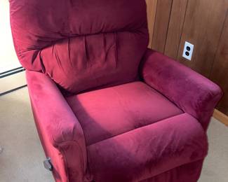 Red Upholstered Recliner Chair