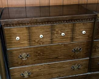 Country Dresser W/ White Porcelain Knobs (2 Available)