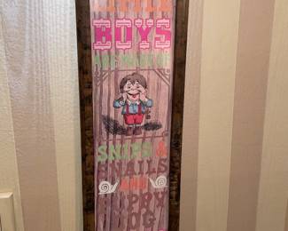 Framed Novelty Sign