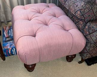 Pink Upholstered Ottoman
