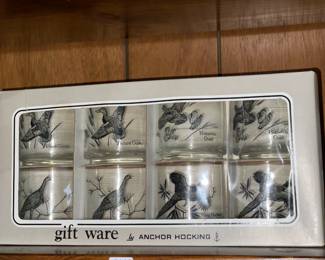 Vintage Bird Glasses By Anchor Hocking