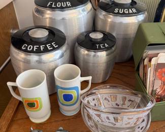 Vintage mid century canisters