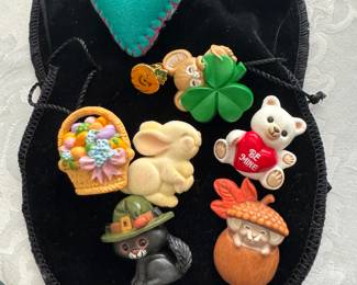 Vintage holiday pins