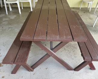 Picnic table and bench