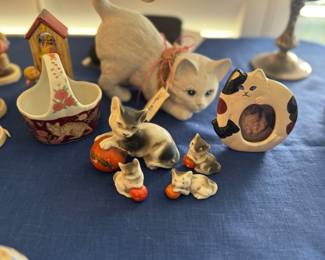 Vintage cat figurine collection