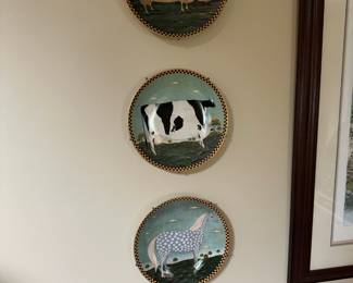 Farm animal decorative plates