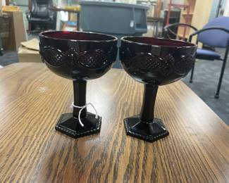 ruby red avon glass