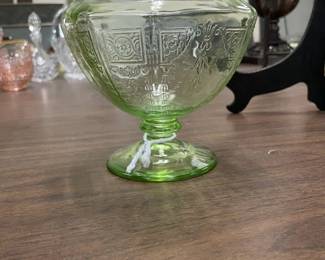 green depression glass