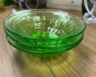 green depression glass