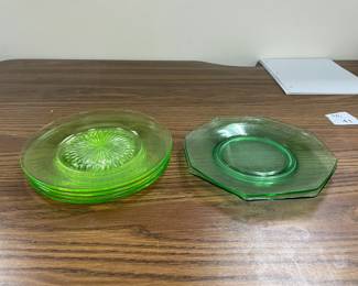 green depression glass