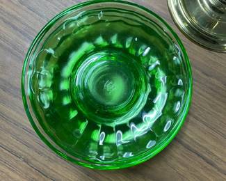 green depression glass