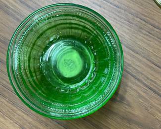 green depression glass