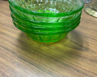 green depression glass