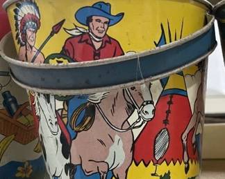 Cowboy and Indian Kids Sand Pail Ohio Art