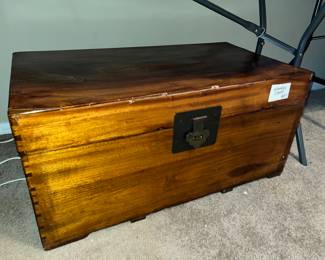 Great dovetailed wooden trunk