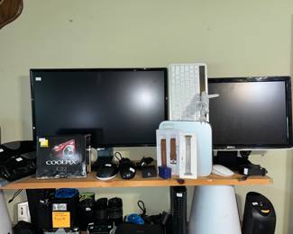 Nikon Coolpix L22 camera, Dell monitor & small Samsung TV